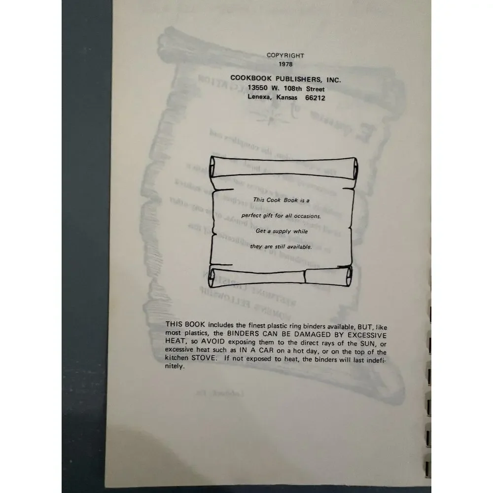 Vintage 1978 Church Cookbook Westmont Christian Women’s Fellowship